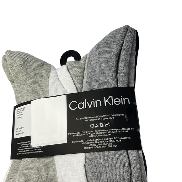 Calvin Klein Mens Cushion Crew Socks 5 Pair Pack Assorted Colors One Size - Picture 6 of 6
